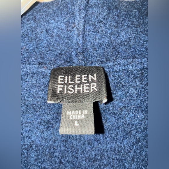 Eileen Fisher Deep Blue Wool Coat - Picture 2 of 8